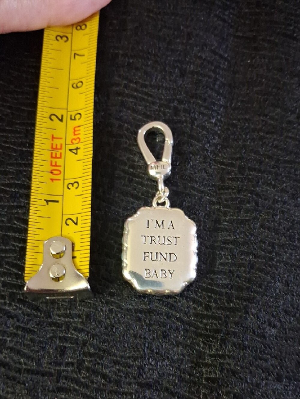 My Flat In London Rhinestone Emerald Cut Cham Pendant in Silver Tone - Picture 4 of 4